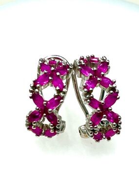 Genuine Ruby 14KGP Earings